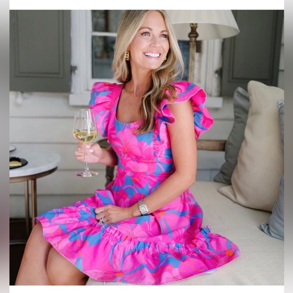 Tuckernuck Pink and Blue Floral Dress - Picture 1 of 10